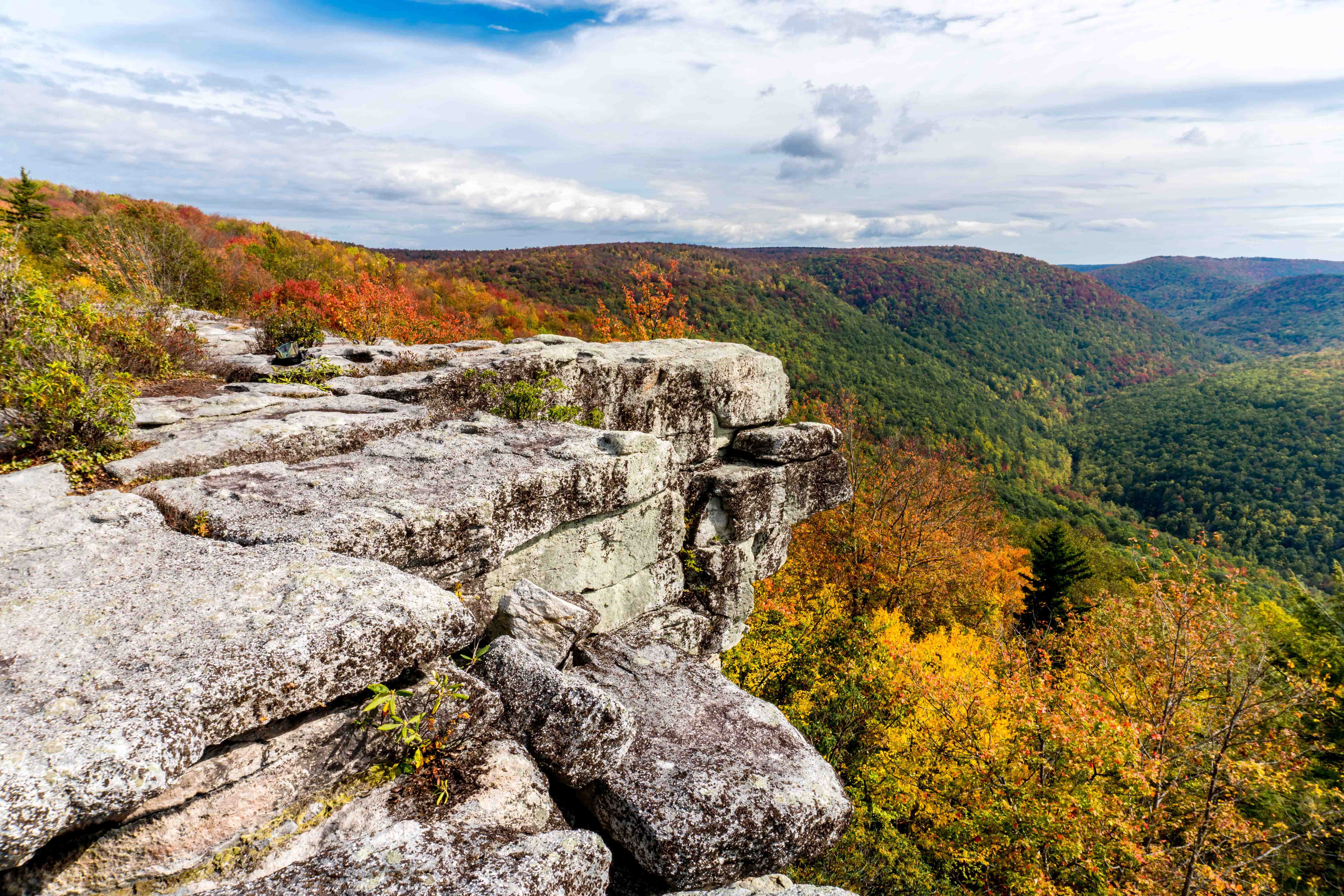 Table Rock looking over Red Run and fall foliage in Davis, West Virginia. 